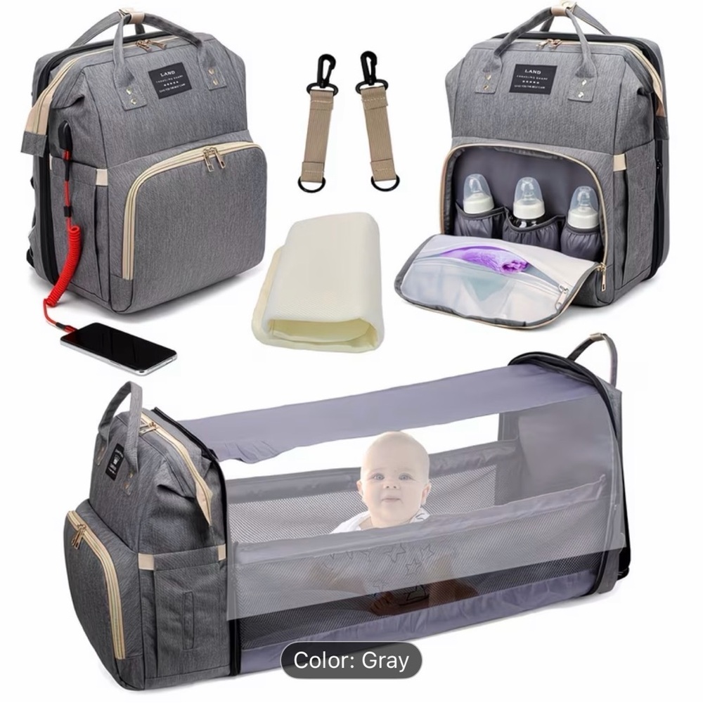 Pink Multi-Function Diaper Bag with Bassinet NWT - image 9